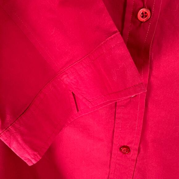 American Sweetheart 3/4 length sleeve red blouse size L - Picture 4 of 6